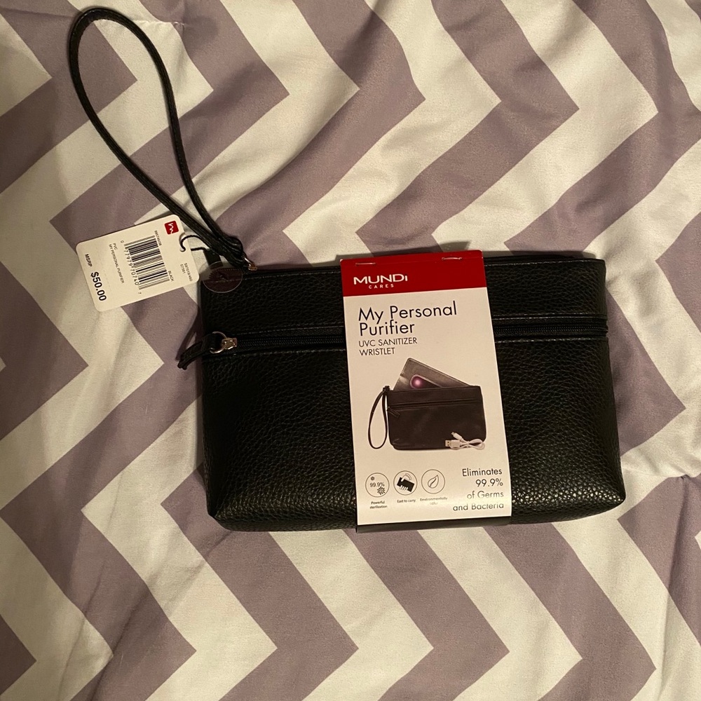 New Black Sanitizing Wristlet